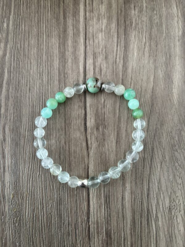 Chrysoprase et fluorite, bracelet perles naturelles pour les natifs des poissons