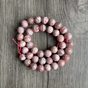 rhodochrosite naturelle en perles de 10 mm