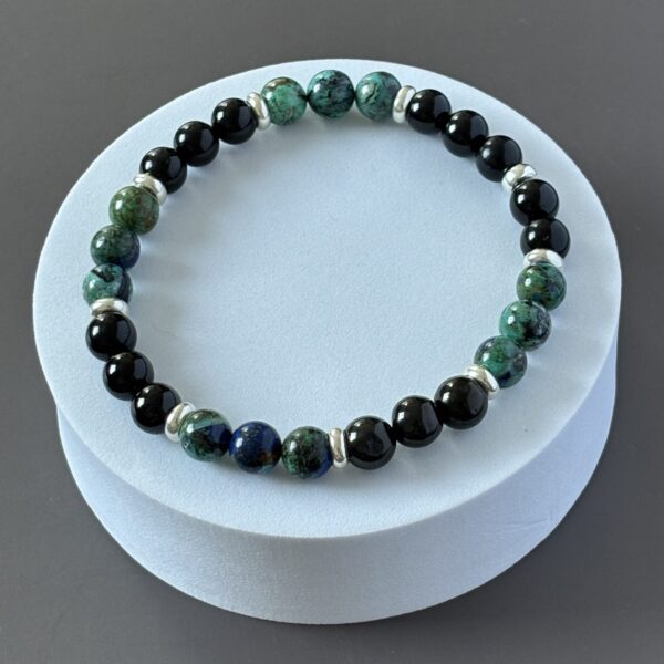 Bijou astrologique Capricorne – azurite et jais pour énergie et protection