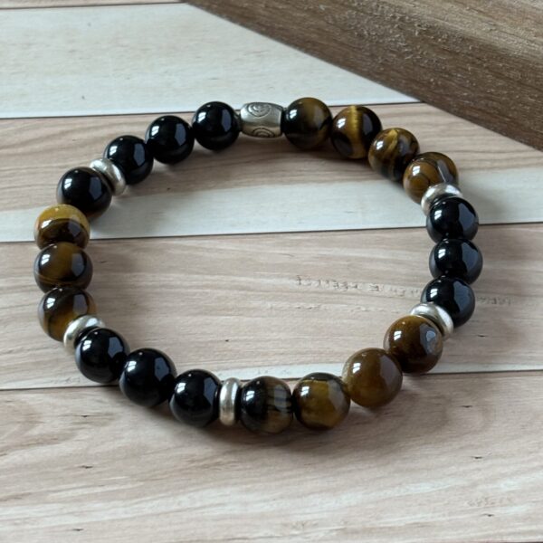 bracelet zodiaque taureau œil de tigre spinelle noire