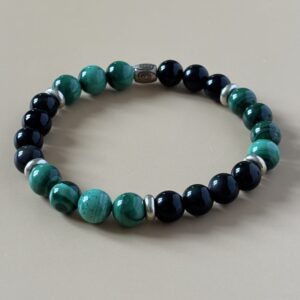 bracelet zodiaque scorpion obsidienne céleste malachite