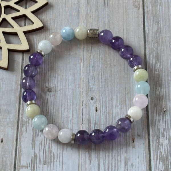 bracelet améthyste et beryl signe poisson