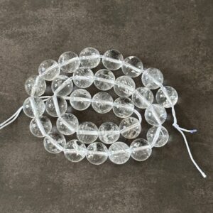 Perles 10 mm cristal de roche clarté et lumière