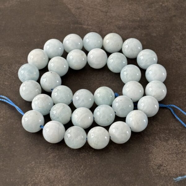 Perles rondes aigue-marine 10 mm pour bijoux