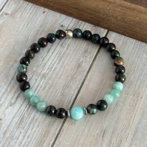 Bijou vierge amazonite et chrysocolle énergie positive