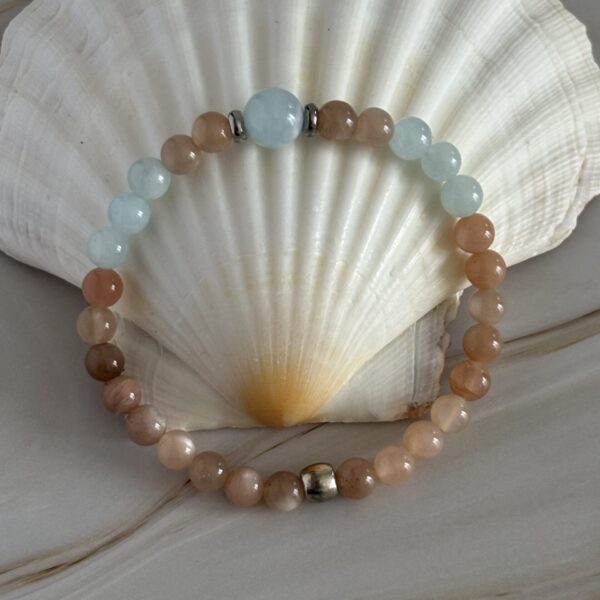 Bracelet zodiaque verseau aigue marine calme et communication