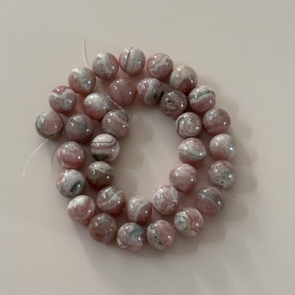 lot de perles 10 mm rhodochrosite pierre fine rose pour bracelet et collier