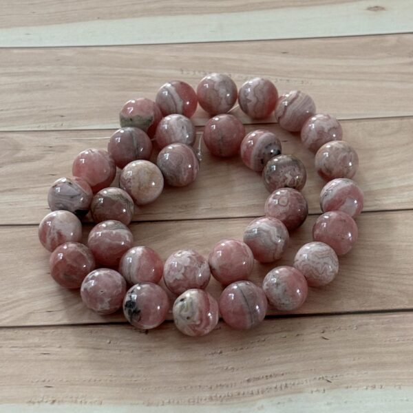 perles 10 mm rhodochrosite qualité gemme pour confection de bijoux faits main