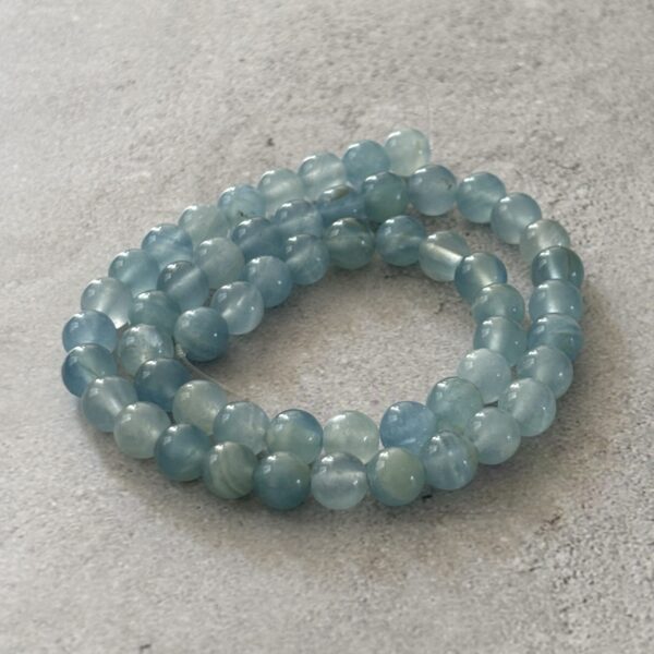 Perles rondes en calcite bleue pour fabrication de bijoux