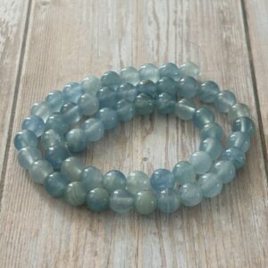 Perles calcite bleue 6 mm naturelles pour créations de bijoux