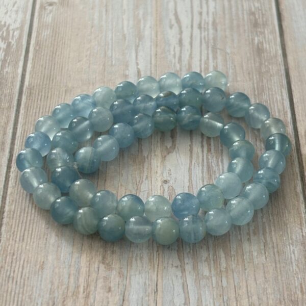 Perles calcite bleue 6 mm naturelles pour créations de bijoux