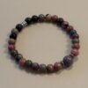 Bracelet zodiaque - Signe du Cancer - Rhodonite et rubis sur cyanite