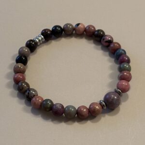 Bracelet astrologique Cancer pierres naturelles roses et bleues