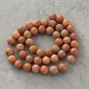 perles rondes 8 mm calcite orange naturelle pour créations originales