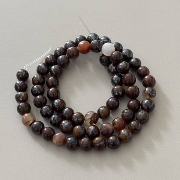 perles rondes 6 mm oeil de fer naturelles pour bracelets protecteurs