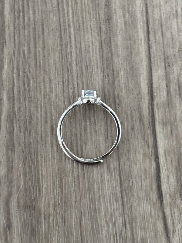TOPAZE Bleue - Bague réglable laiton plaqué argent – Image 3