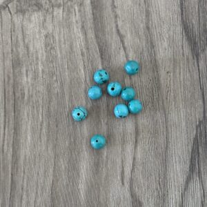 Véritables turquoise bleue d'hubei perles 6 mm à l'unité