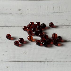 perles 6 mm ambre cognac qualité extra