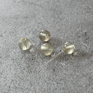 Topaze citron polie en perles rondes, pierre fine élégante