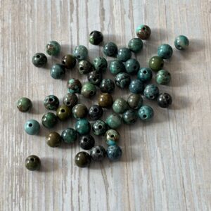 Véritables turquoise bleue d'hubei perles 3/4 mm à l'unité