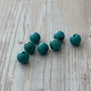 Véritables turquoise bleue d'hubei perles 6 mm à l'unité