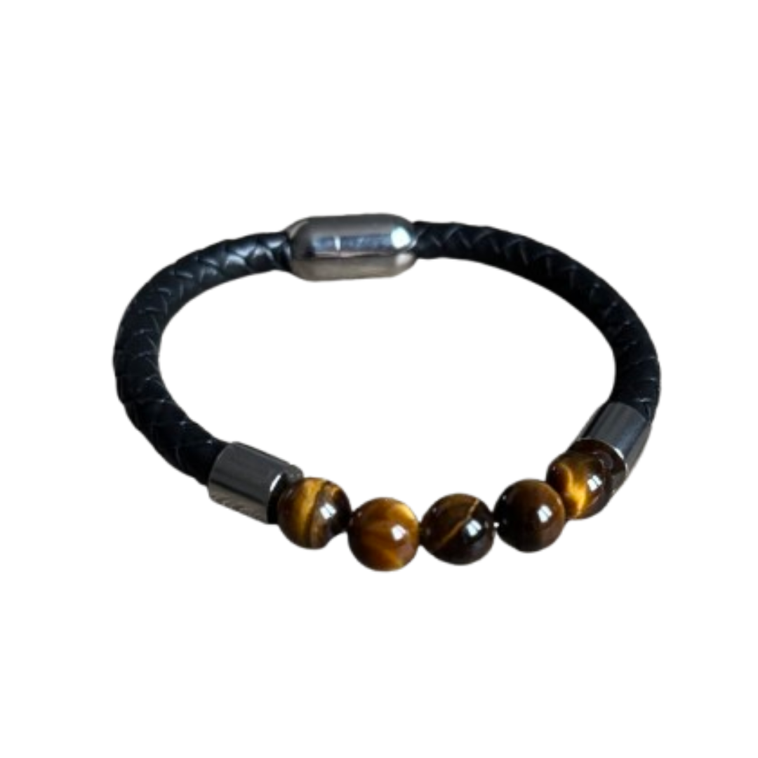 Bracelets pierres naturelles et cuir - Gamme homme Secrets de Perles -  