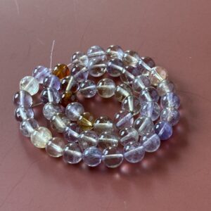 Perles rondes amétrine 8 mm création artisanale
