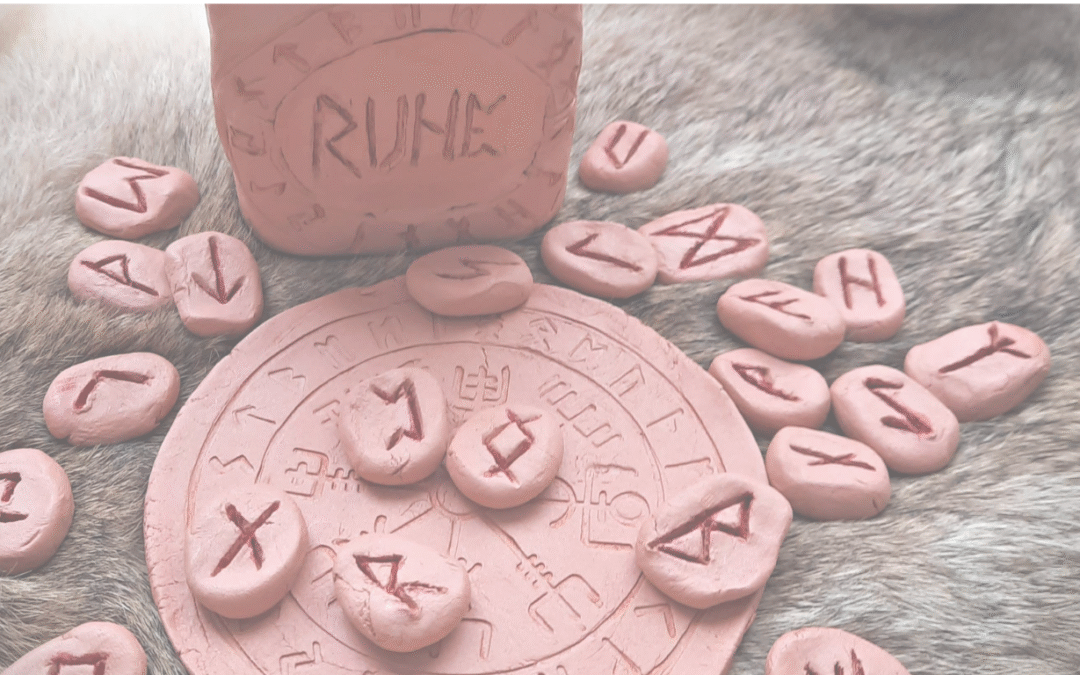Image des 25 runes nordiques du Futhark ancien avec leur signification