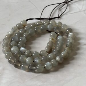 Perles 6 mm pierre de lune grise naturelles pour bijoux faits main et harmonie