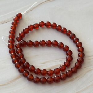 perles cornaline unie 6 mm naturelles – énergie vitale, confiance et créativité