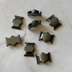 Séparateur 2 trous en hématite pour perles 8 mm