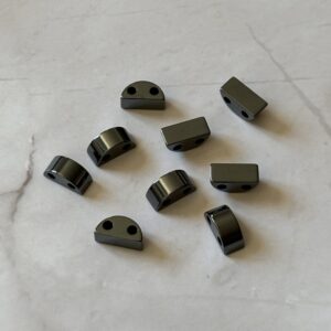 Séparateur 2 trous hématite perles 4 mm