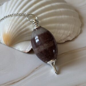 Pendule de radiesthésie en pierre de Shiva Lingam naturelle