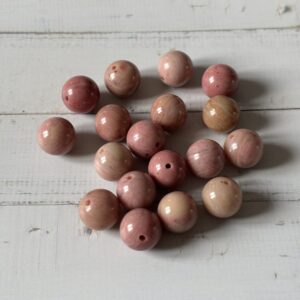 Perles rondes rhodonite 10 mm pour création de bijoux