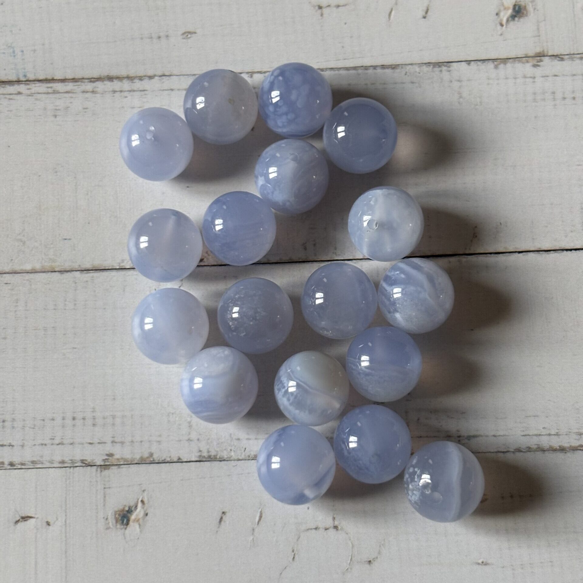 Calcédoine naturelle en perles rondes 10 mm pour bijoux