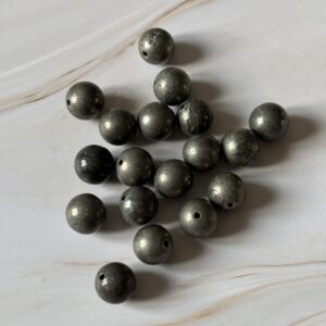 Perles pyrite naturelle 10 mm brillantes