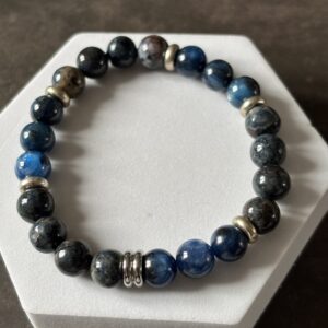 Bracelet Chakra Frontal Cyanite Pietersite pierres naturelles lithothérapie