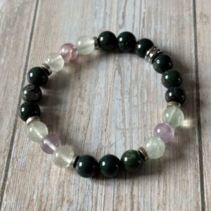 Bracelet Poissons aux énergies protectrices et vitales, pierre de sang et fluorite