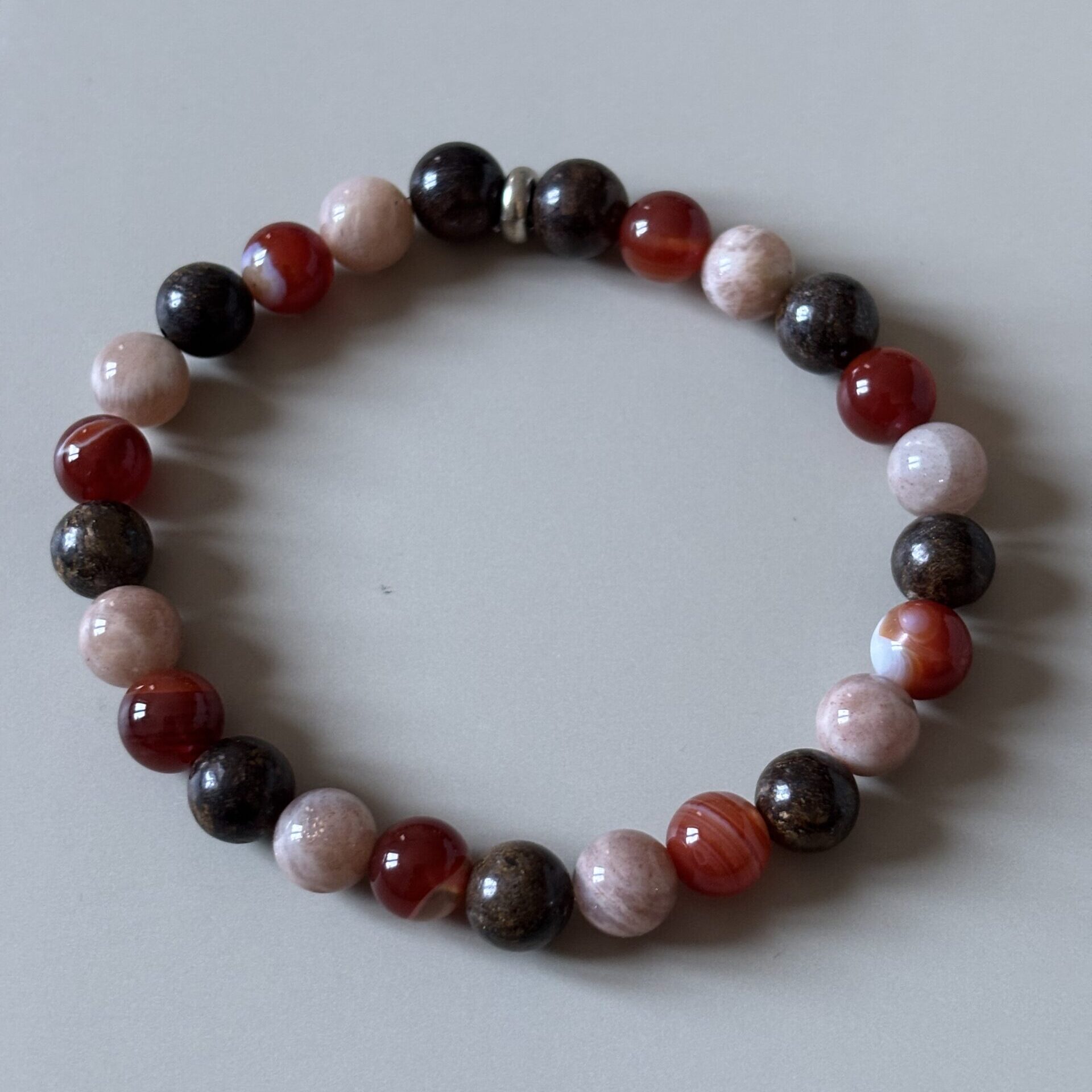 Bijou lithothérapie Chakra Sacré Bronzite Cornaline Pierre de Soleil