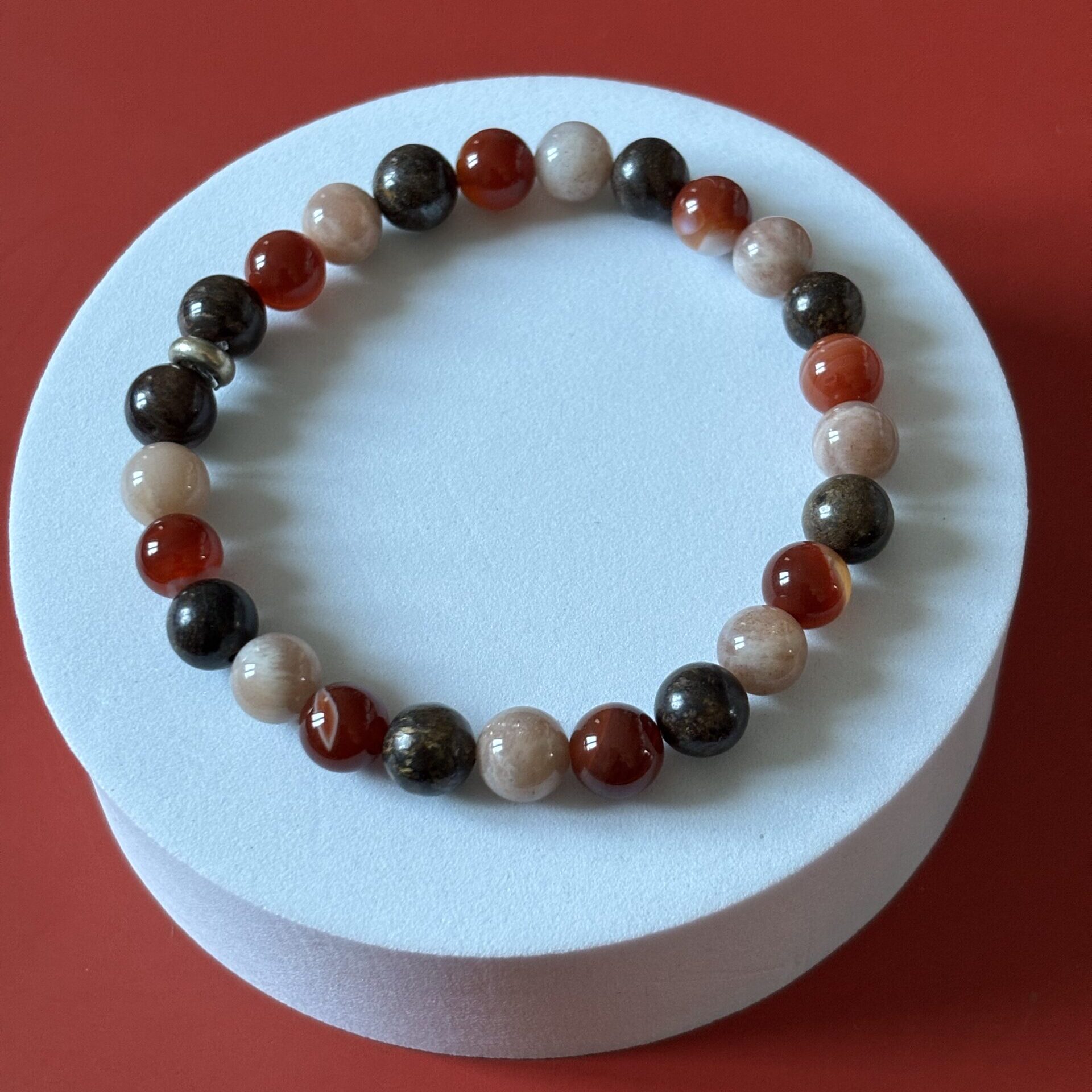 Bracelet Chakra Sacré Bronzite Cornaline Pierre de Soleil pierres naturelles