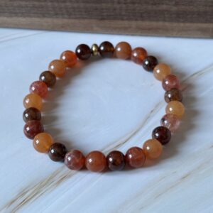 Bijou lithothérapie Chakra Sacré Grenat Hessonite Aventurine Orange Agate Feu