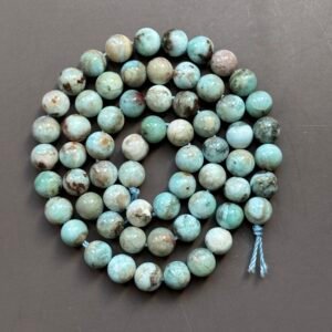 Perles Larimar naturelles bleues 6 mm pour bracelets et bijoux artisanaux