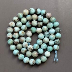 Perles Larimar naturelles bleues 6 mm pour bracelets et bijoux artisanaux