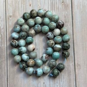 Perles Larimar rondes 8 mm pour colliers et accessoires spirituels