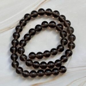Perles Larmes d’Apache 8 mm pour bracelets et créations artisanales, obsidienne noire naturelle.