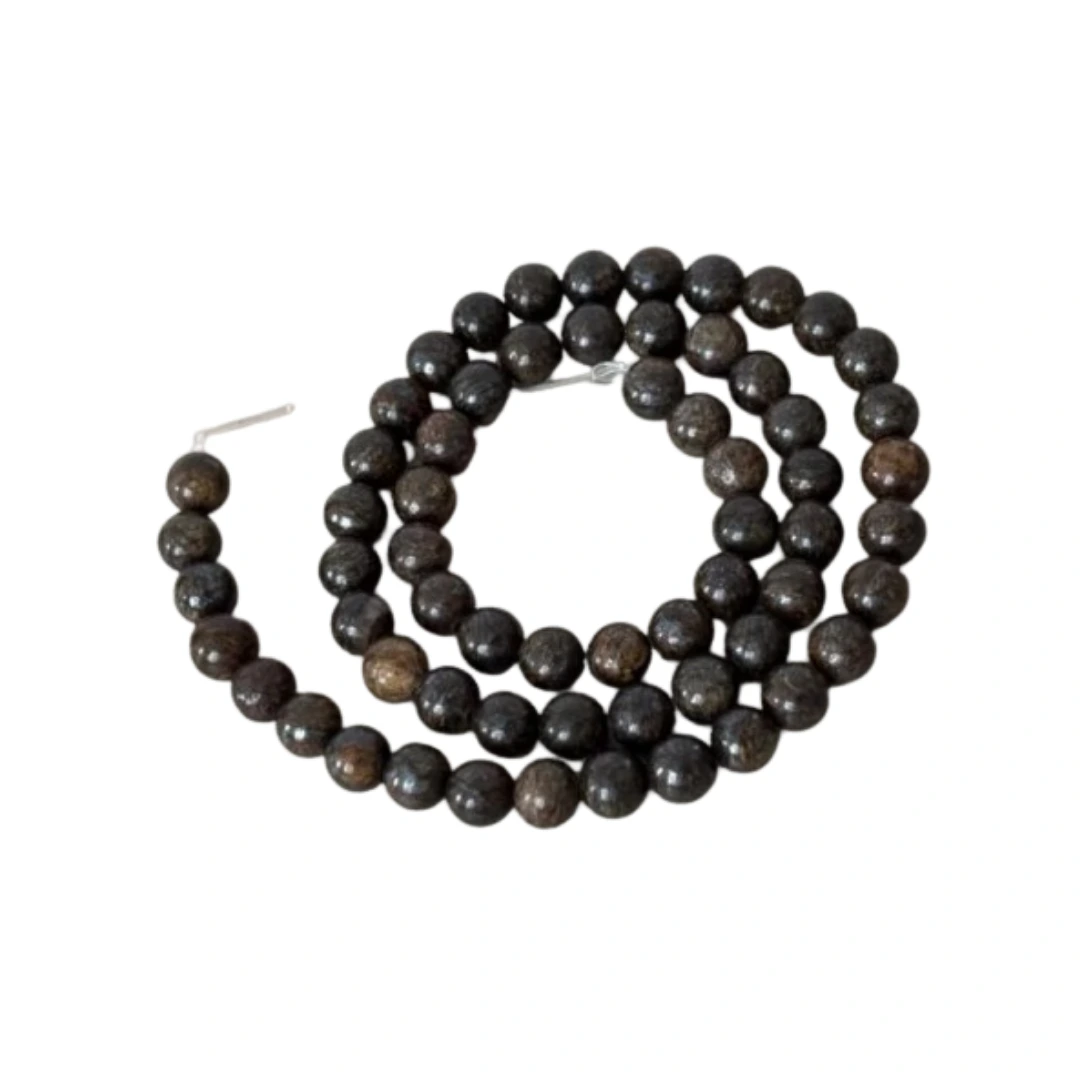 Perles de bronzite naturelles brunes pour création de bijoux en pierres naturelles