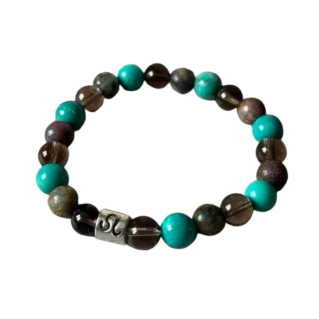 Bracelet astrologique Lion en pierres naturelles – Bijou du signe du zodiaque Lion favorisant confiance en soi, rayonnement et détermination.