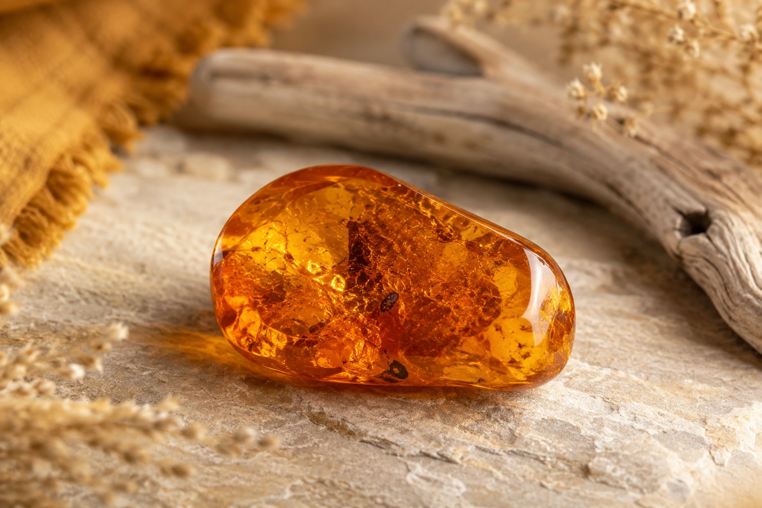 Pierre ambre naturelle polie – bienfaits de l'ambre, purification, protection et énergie positive