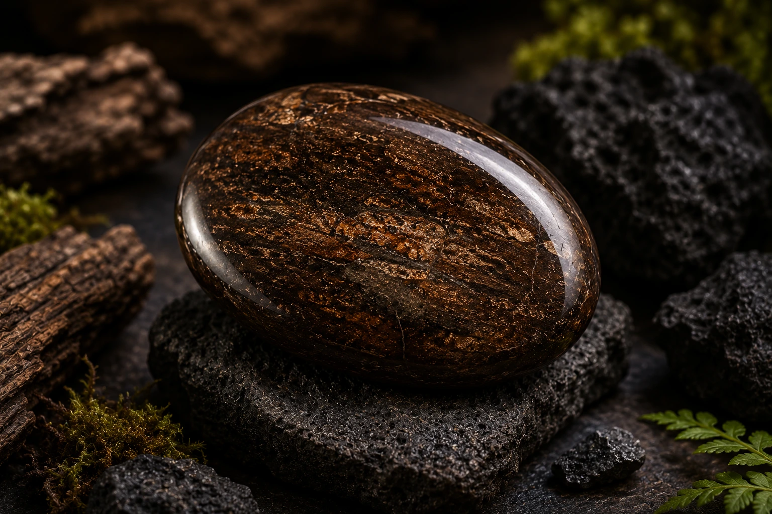 Bronzite naturelle brun bronze – bienfaits de la bronzite, protection, ancrage et confiance en soi