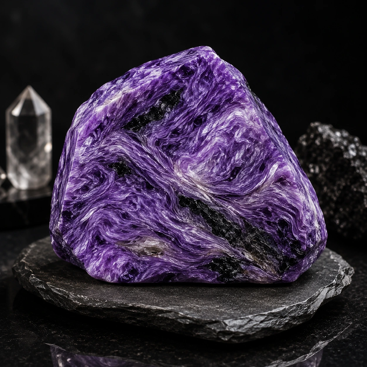 Charoïte naturelle violette – bienfaits de la charoïte, transformation, intuition et sérénité